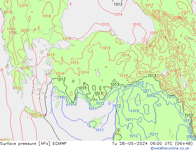 Luchtdruk (Grond) ECMWF di 28.05.2024 06 UTC