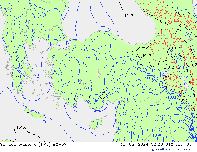 Surface pressure ECMWF Th 30.05.2024 00 UTC