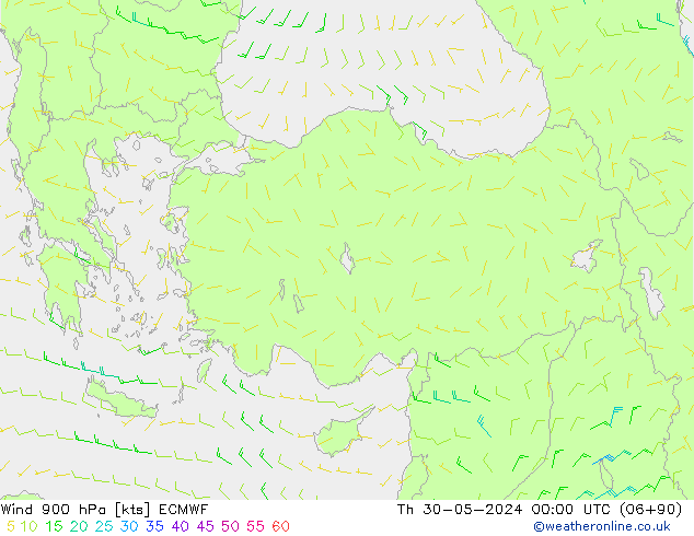 Vent 900 hPa ECMWF jeu 30.05.2024 00 UTC