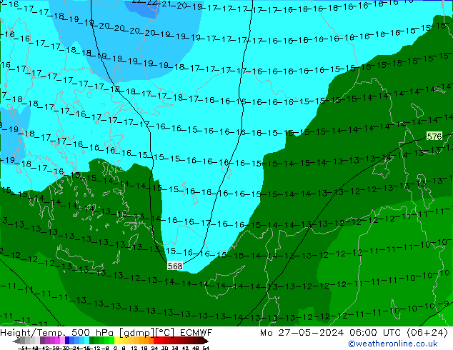 Z500/Rain (+SLP)/Z850 ECMWF lun 27.05.2024 06 UTC