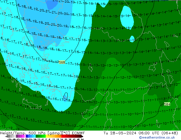 Z500/Rain (+SLP)/Z850 ECMWF mar 28.05.2024 06 UTC