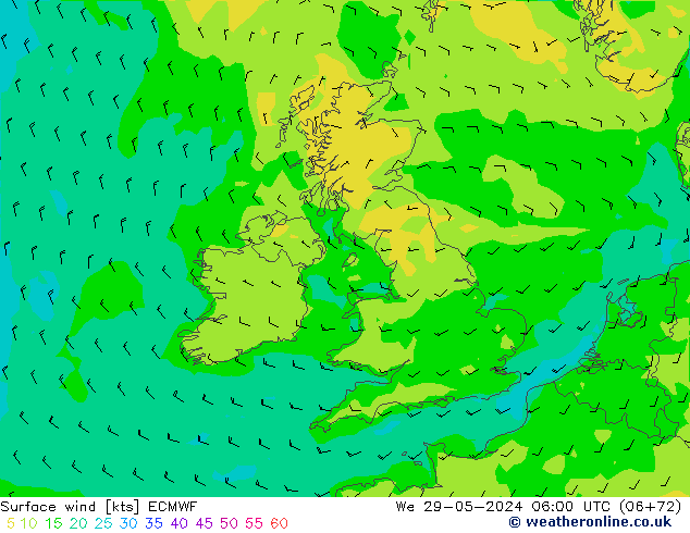 Rüzgar 10 m ECMWF Çar 29.05.2024 06 UTC