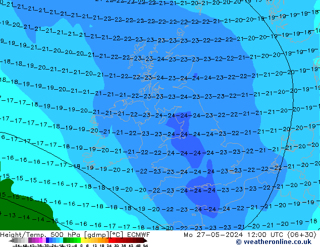 Z500/Rain (+SLP)/Z850 ECMWF lun 27.05.2024 12 UTC