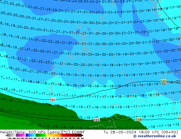 Z500/Rain (+SLP)/Z850 ECMWF Di 28.05.2024 18 UTC