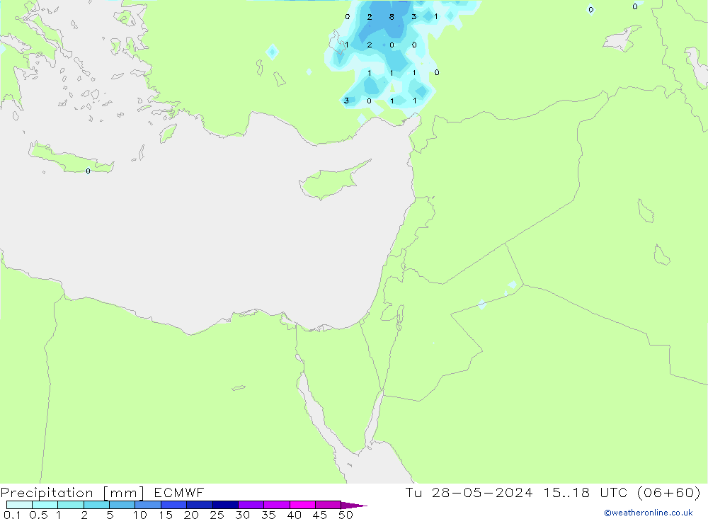 Precipitation ECMWF Tu 28.05.2024 18 UTC