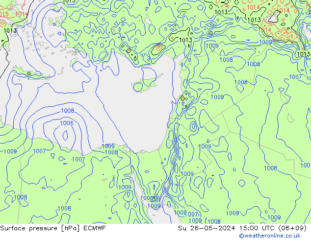 Surface pressure ECMWF Su 26.05.2024 15 UTC