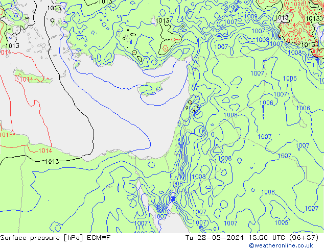 Surface pressure ECMWF Tu 28.05.2024 15 UTC