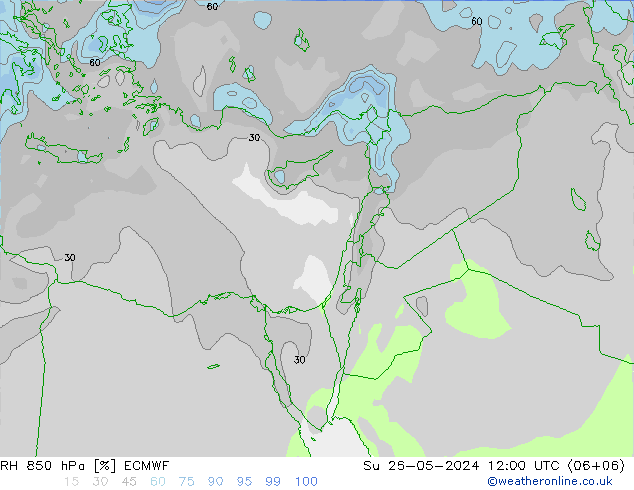 RH 850 hPa ECMWF Su 26.05.2024 12 UTC