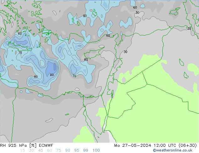 RH 925 hPa ECMWF Seg 27.05.2024 12 UTC