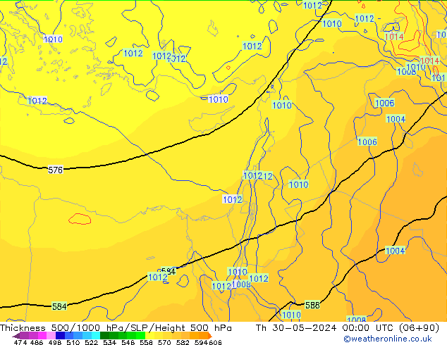 500-1000 hPa Kalınlığı ECMWF Per 30.05.2024 00 UTC