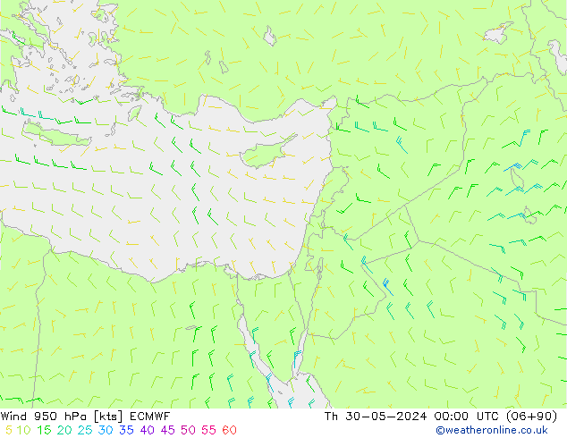 Rüzgar 950 hPa ECMWF Per 30.05.2024 00 UTC