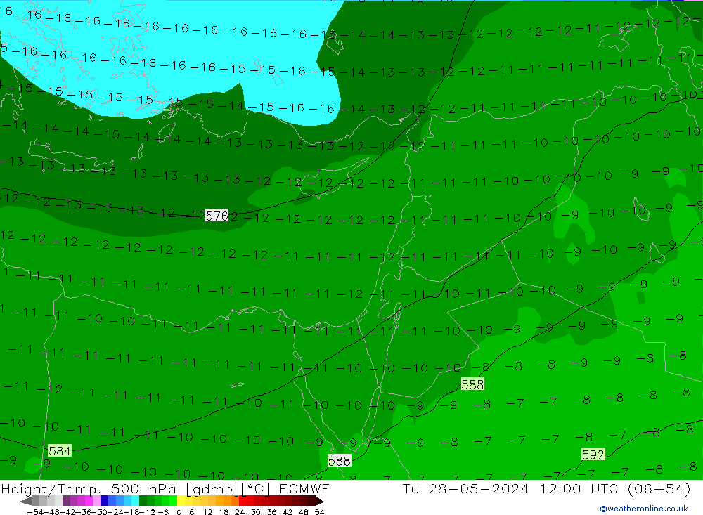 Z500/Rain (+SLP)/Z850 ECMWF mar 28.05.2024 12 UTC