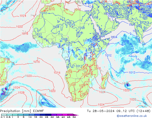 осадки ECMWF вт 28.05.2024 12 UTC