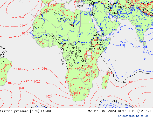 ciśnienie ECMWF pon. 27.05.2024 00 UTC