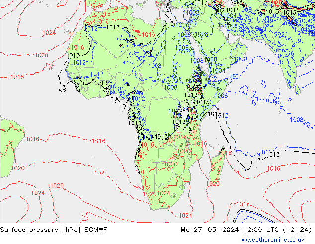 ciśnienie ECMWF pon. 27.05.2024 12 UTC