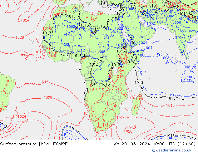 Yer basıncı ECMWF Çar 29.05.2024 00 UTC