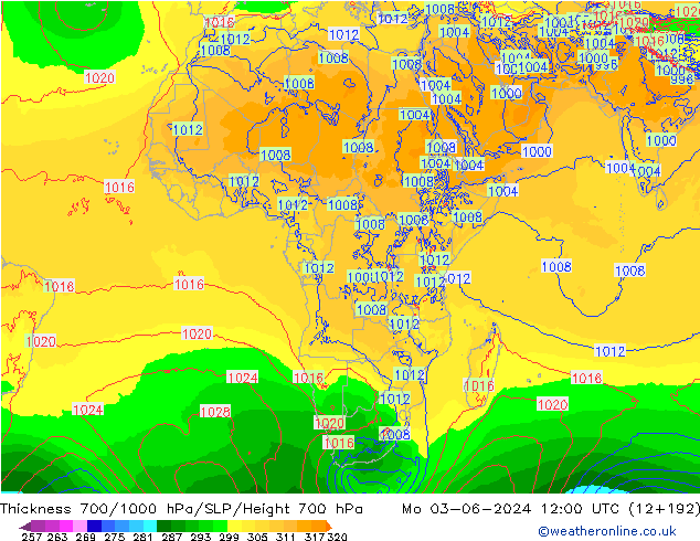 Thck 700-1000 hPa ECMWF  03.06.2024 12 UTC