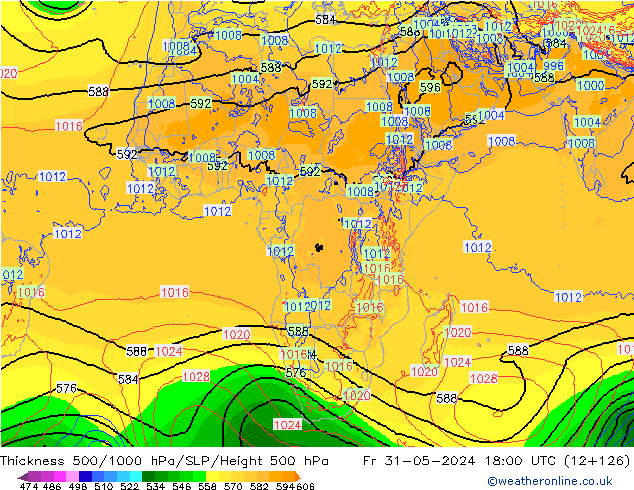 Thck 500-1000гПа ECMWF пт 31.05.2024 18 UTC