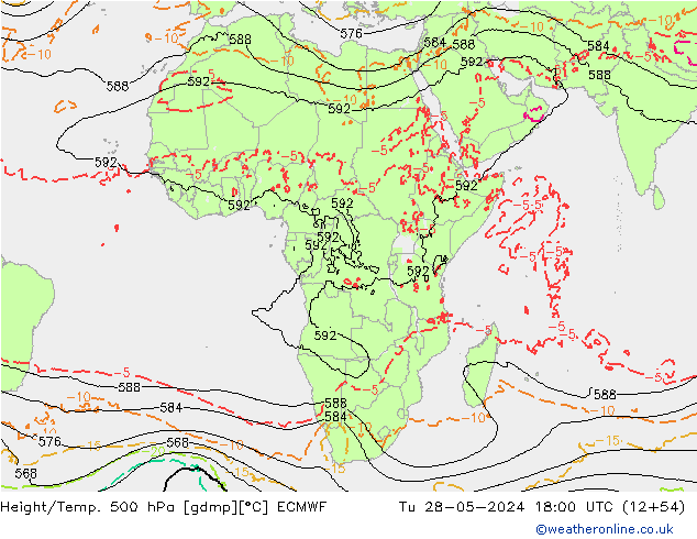 Z500/Rain (+SLP)/Z850 ECMWF mar 28.05.2024 18 UTC