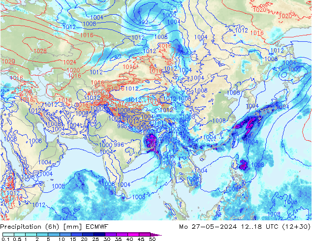 Z500/Rain (+SLP)/Z850 ECMWF  27.05.2024 18 UTC