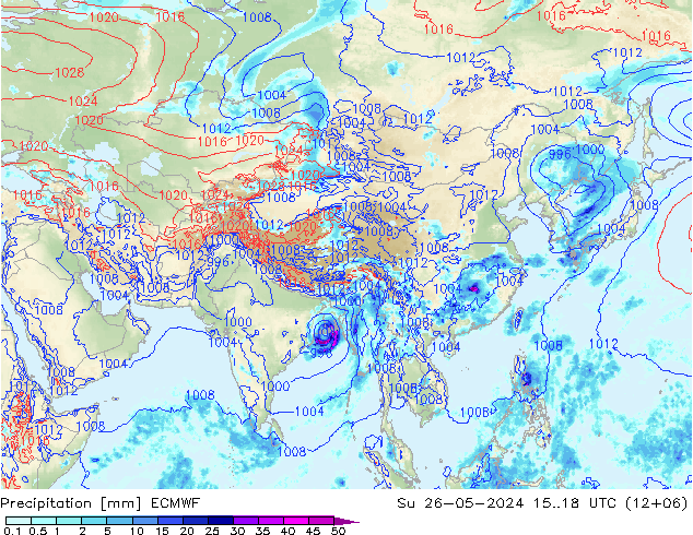 Yağış ECMWF Paz 26.05.2024 18 UTC