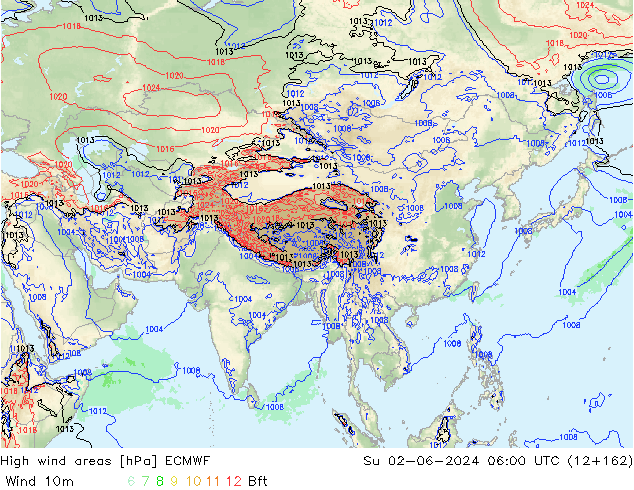 High wind areas ECMWF dom 02.06.2024 06 UTC