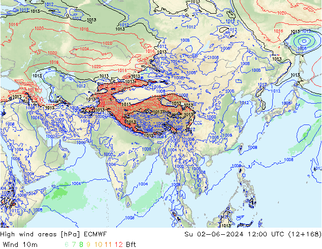 High wind areas ECMWF Su 02.06.2024 12 UTC