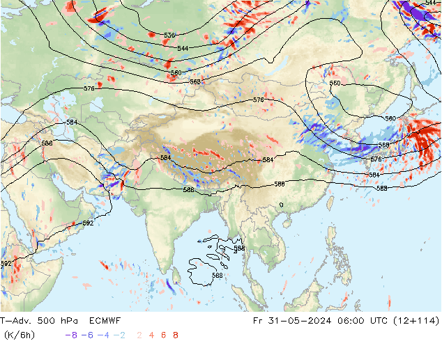 T-Adv. 500 hPa ECMWF vie 31.05.2024 06 UTC