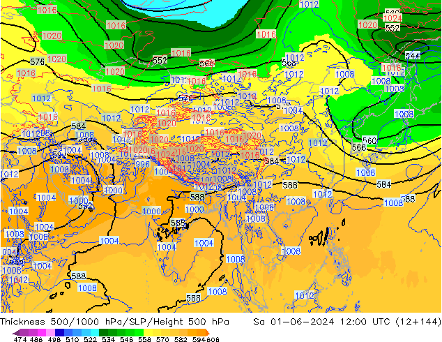 Thck 500-1000hPa ECMWF Sa 01.06.2024 12 UTC