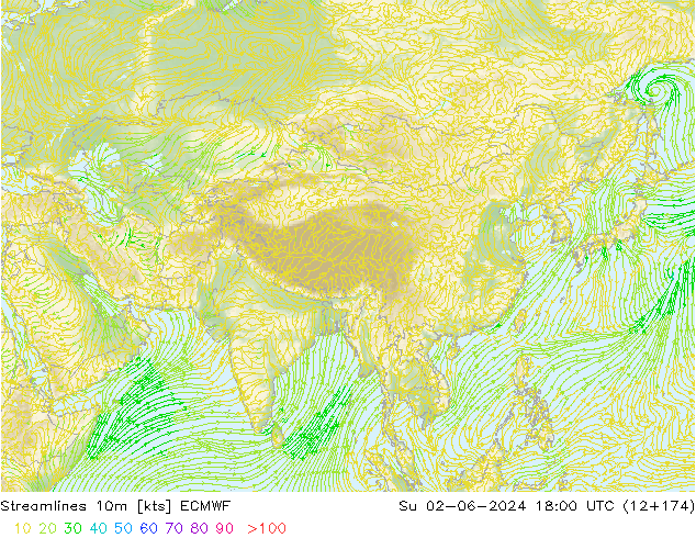 Rüzgar 10m ECMWF Paz 02.06.2024 18 UTC