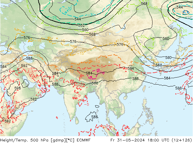 Z500/Rain (+SLP)/Z850 ECMWF Fr 31.05.2024 18 UTC