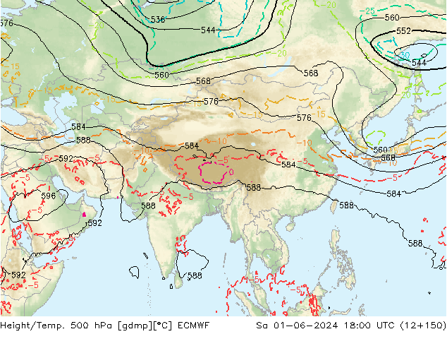 Z500/Rain (+SLP)/Z850 ECMWF sab 01.06.2024 18 UTC