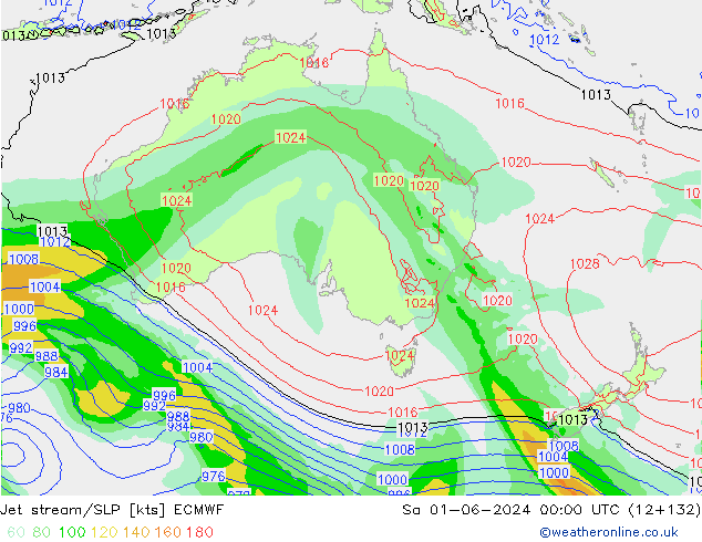 Corrente a getto ECMWF sab 01.06.2024 00 UTC