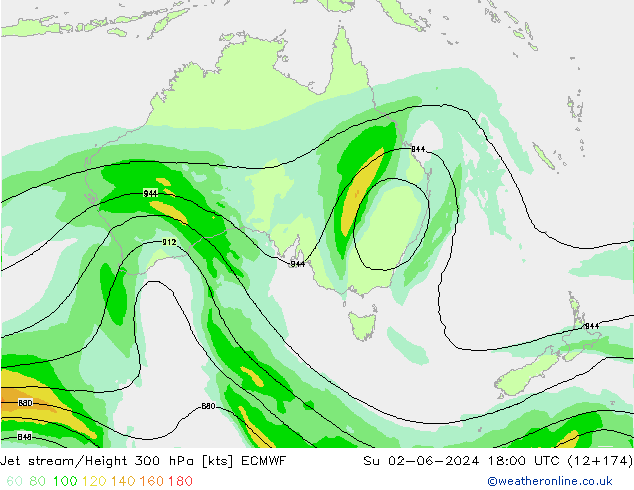 Straalstroom ECMWF zo 02.06.2024 18 UTC