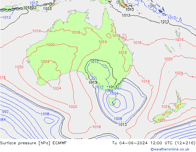 Presión superficial ECMWF mar 04.06.2024 12 UTC