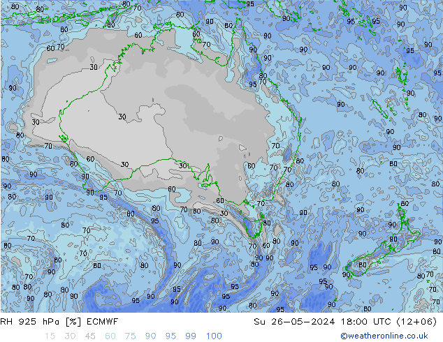 RH 925 hPa ECMWF Su 26.05.2024 18 UTC