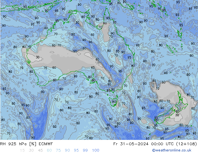 RH 925 hPa ECMWF Fr 31.05.2024 00 UTC