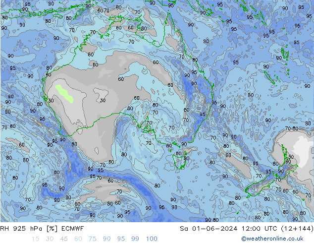 RH 925 hPa ECMWF Sa 01.06.2024 12 UTC