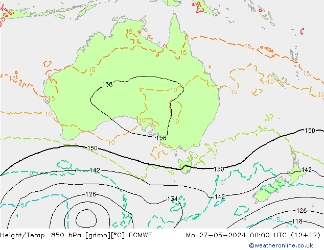 Z500/Rain (+SLP)/Z850 ECMWF пн 27.05.2024 00 UTC