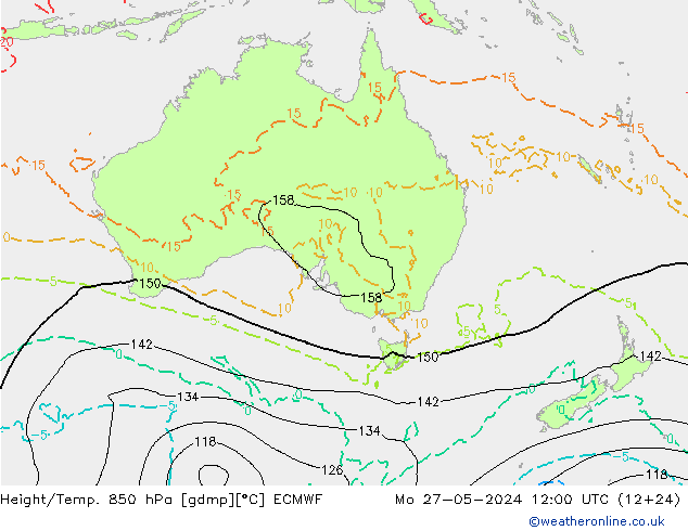 Z500/Rain (+SLP)/Z850 ECMWF  27.05.2024 12 UTC