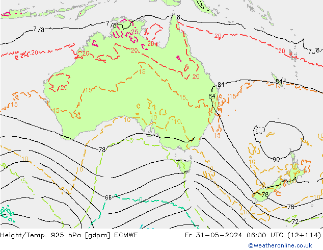 Height/Temp. 925 hPa ECMWF pt. 31.05.2024 06 UTC