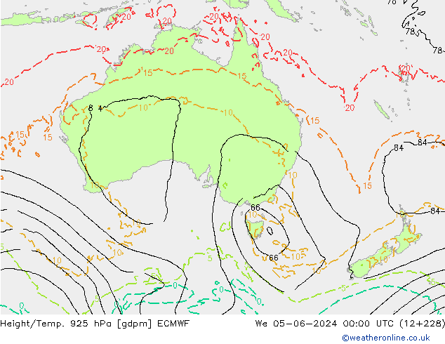 Height/Temp. 925 hPa ECMWF St 05.06.2024 00 UTC