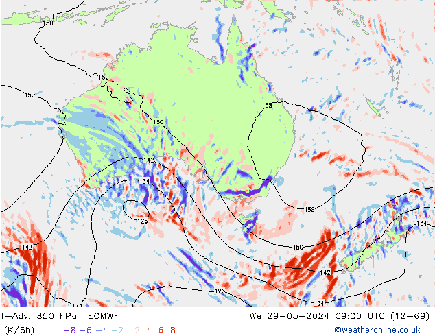 T-Adv. 850 hPa ECMWF  29.05.2024 09 UTC