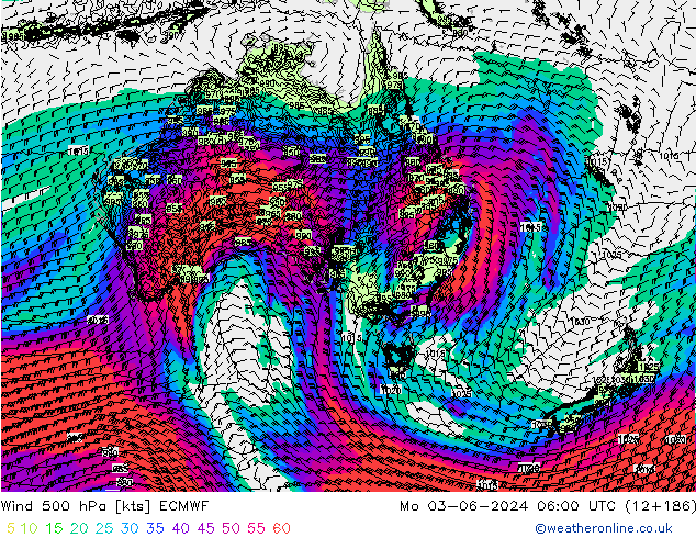 Wind 500 hPa ECMWF Mo 03.06.2024 06 UTC