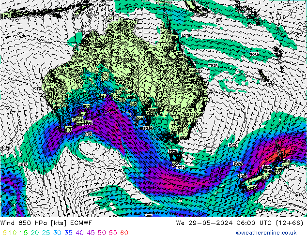 Wind 850 hPa ECMWF We 29.05.2024 06 UTC