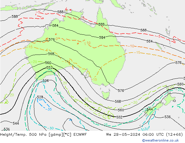 Yükseklik/Sıc. 500 hPa ECMWF Çar 29.05.2024 06 UTC