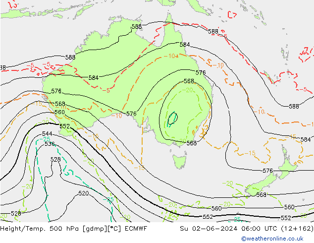 Z500/Rain (+SLP)/Z850 ECMWF Su 02.06.2024 06 UTC