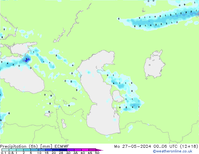 Precipitação (6h) ECMWF Seg 27.05.2024 06 UTC