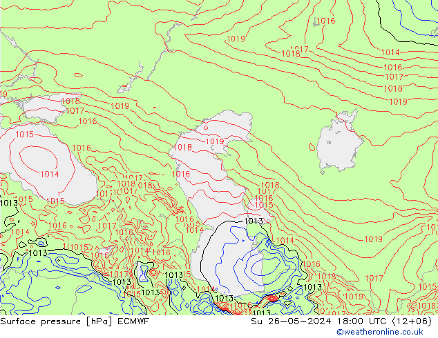 Yer basıncı ECMWF Paz 26.05.2024 18 UTC