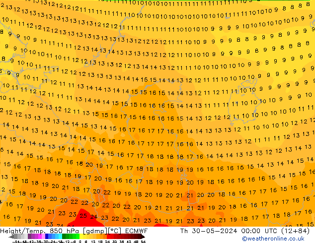 Z500/Rain (+SLP)/Z850 ECMWF Do 30.05.2024 00 UTC